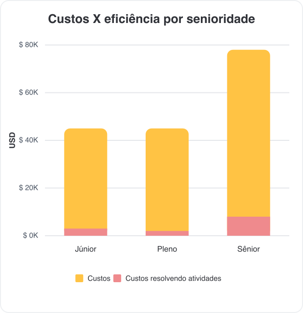 Dashboard de custos de projetos por senioridade
